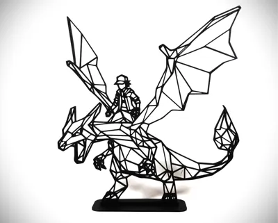 Low Poly Geometric Trainer & Charizard