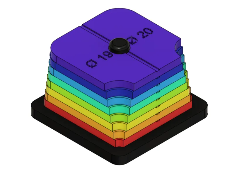 Radius measurement tool (5mm-20mm diameter range)