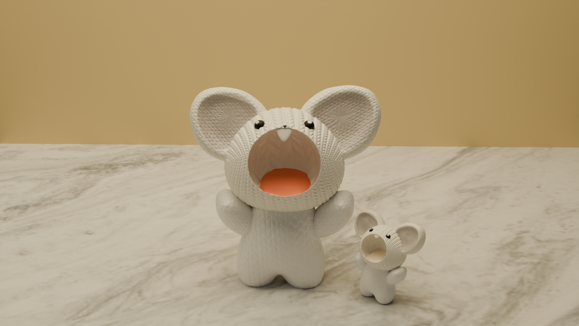Miniatura 1 do modelo 3D 可爱的针织一对鼠