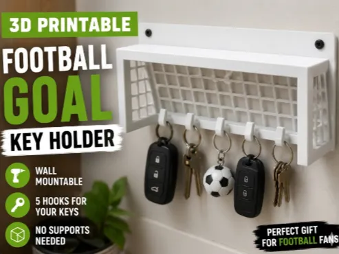 Football Goal Key Holder  | Wall Mount | Minimal 