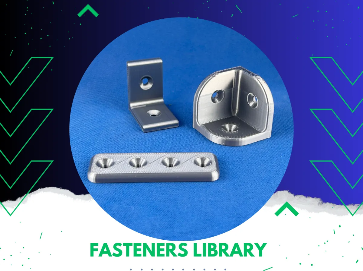 Fasteners Design Library Fasteners LIBRARY (flat, corner, L-shape, etc.) - Free 3D Print Model ...