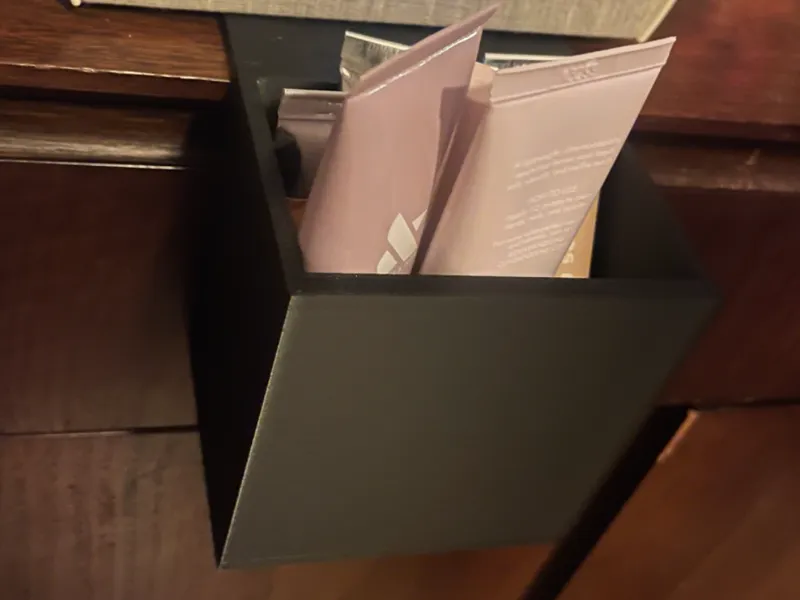 nightstand junk basket