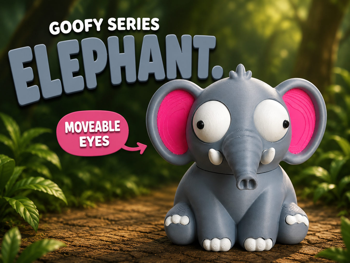 Goofy series – ELEPHANT Movable Eyes NOAMS