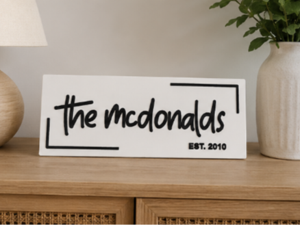 Personalised Custom Family Name Plaque