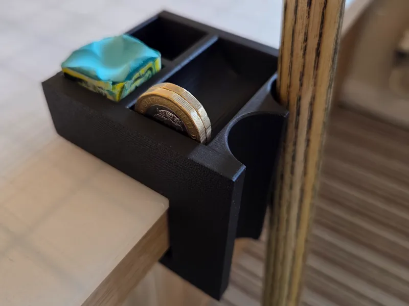 Double Cue Holder with Square Chalk Slot
