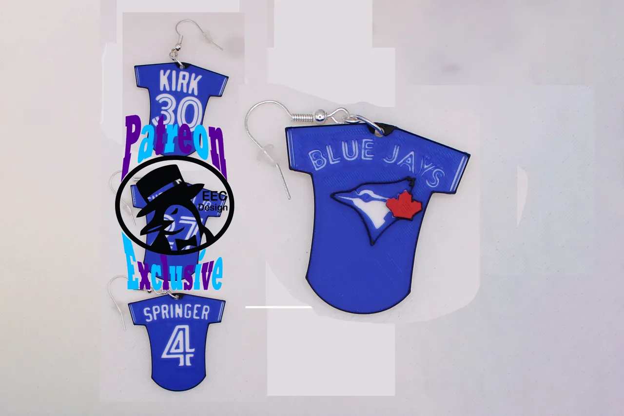 Blue Jay Jersey Earrings view 2