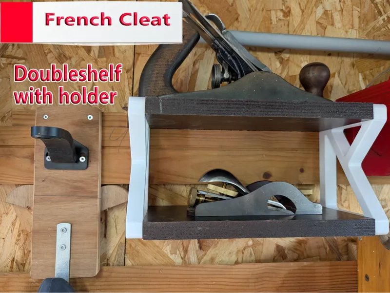 French Cleat Doubleshelf. Easy to lock !