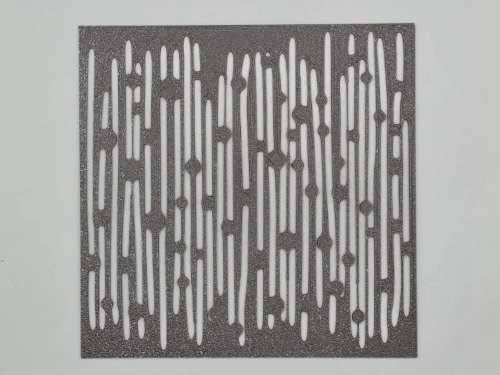 Letrero o emblema decorativo: Modern Abstract Rain Drizzle Line Stencil. Referencia del modelo original.