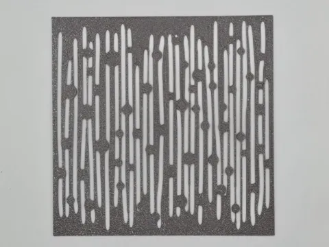 Letrero o emblema decorativo: Modern Abstract Rain Drizzle Line Stencil — referencia de MakerWorld