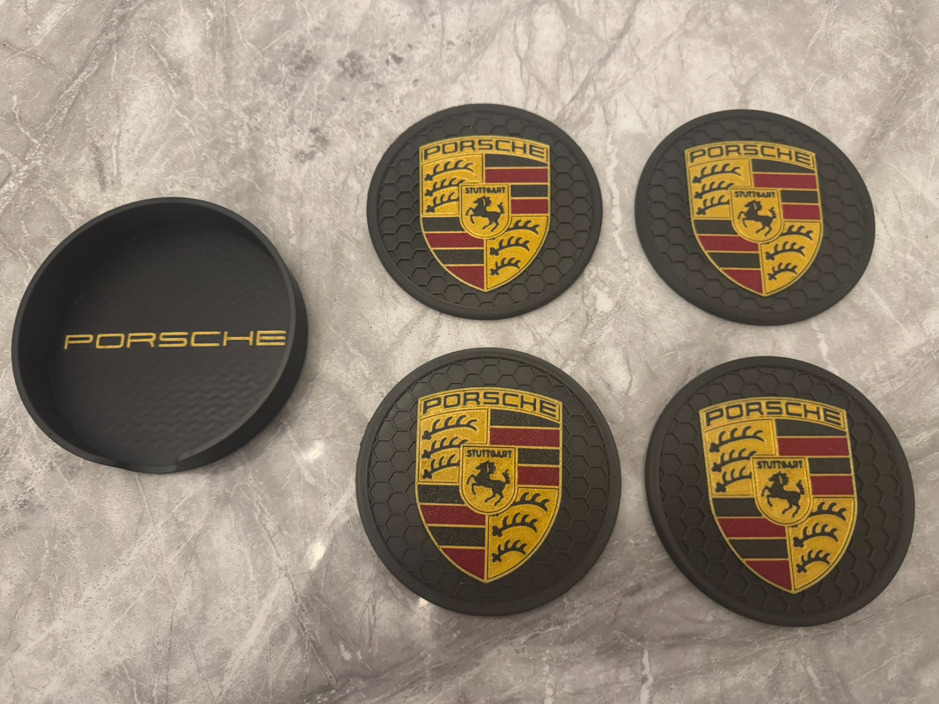 Porsche Luxury Drinks Coasters & Storage Case Gift