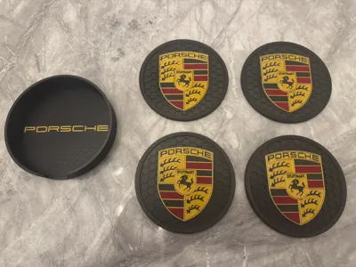 Porsche Luxury Drinks Coasters & Storage Case Gift