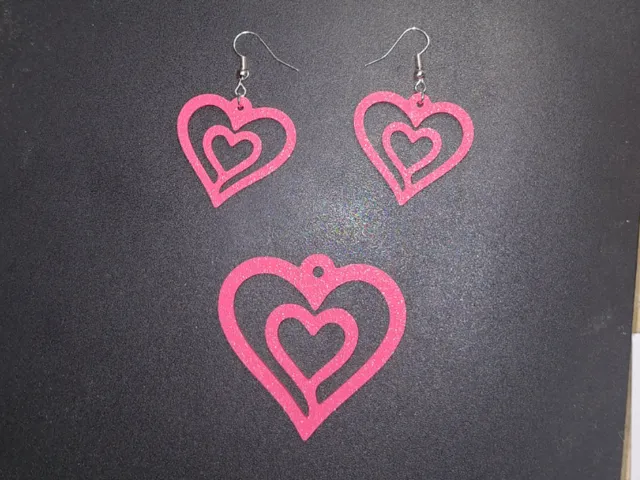 Set orecchini e ciondolo/portachiavi a cuore
