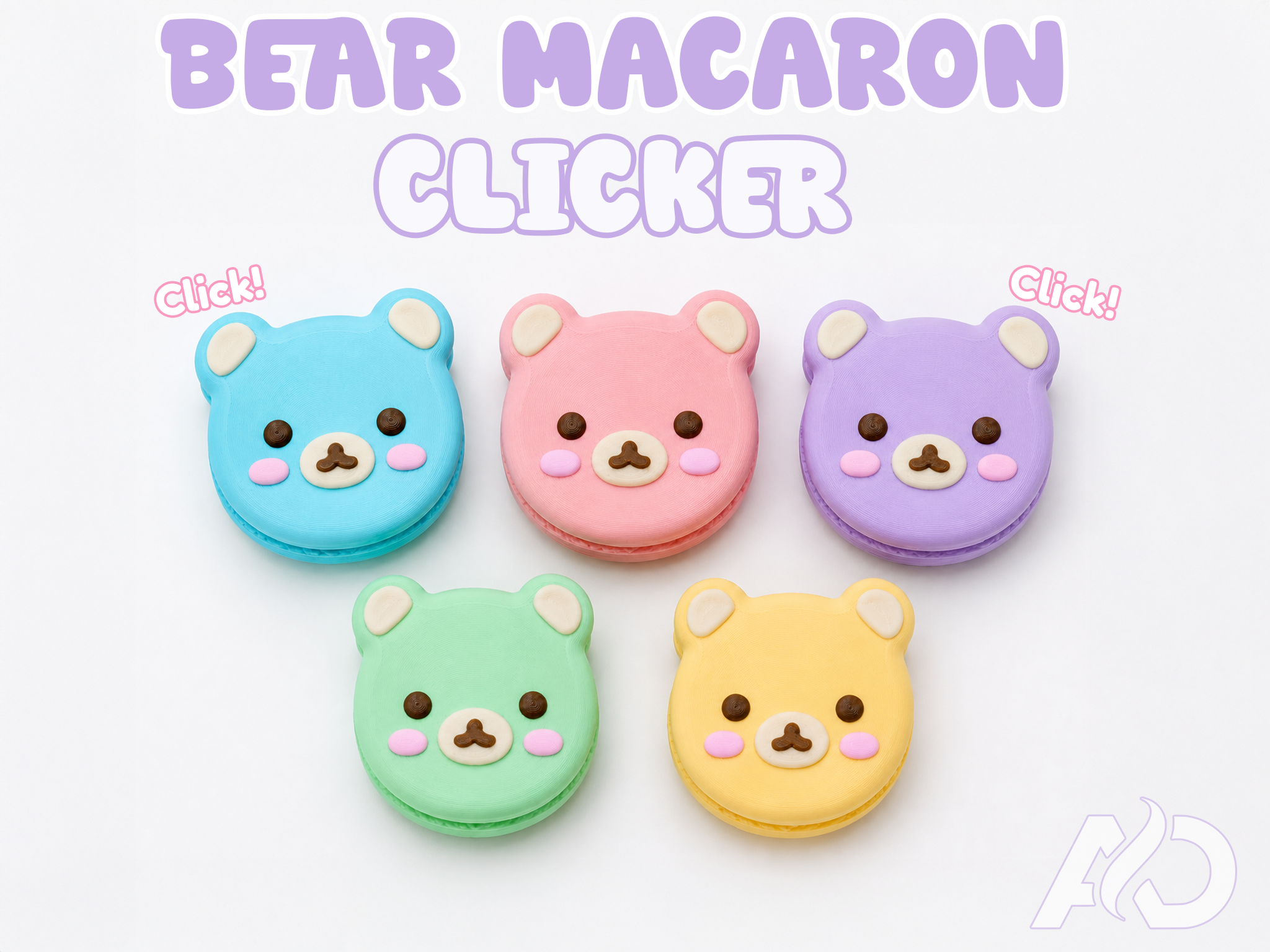 Miniatura 3 do modelo 3D BEAR MACARON CLICKER