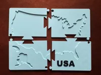 Map in 4 pieces (A1 Mini compatible) with states and insert