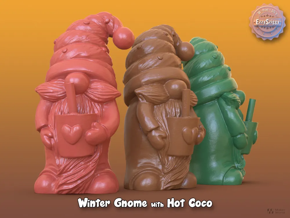 Winter Gnome with a Hot Coco by EzzySziggy MakerWorld: Download Free 3D ...