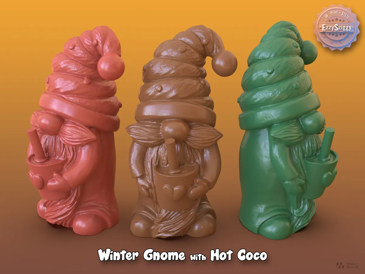 Winter Gnome with a Hot Coco by EzzySziggy MakerWorld: Download Free 3D ...