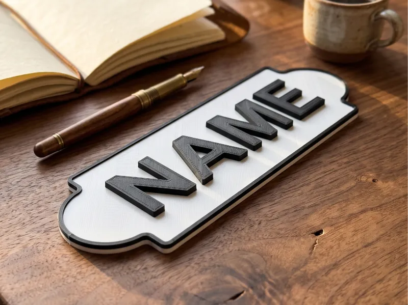 Parametric Door Name Sign Personalized Name Plate