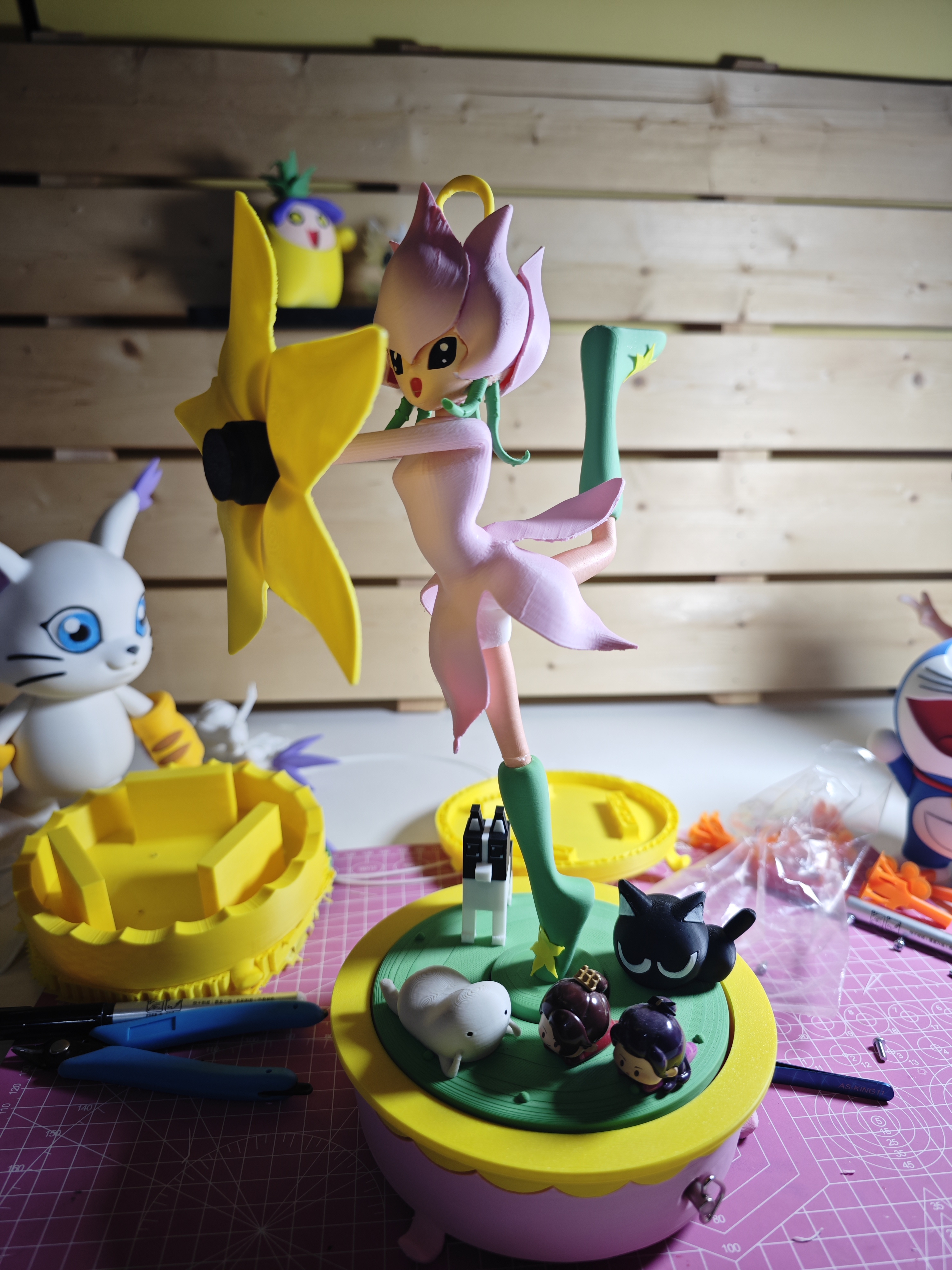 Miniatura 2 do modelo 3D 数码宝贝花仙兽八音盒《分色拼装版》