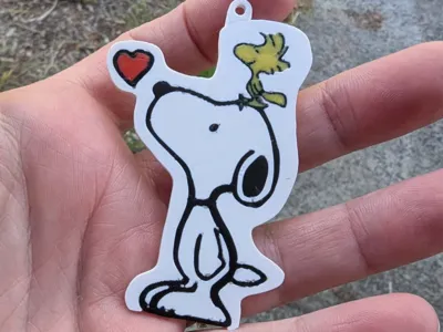 Snoopy and woodstock keychain