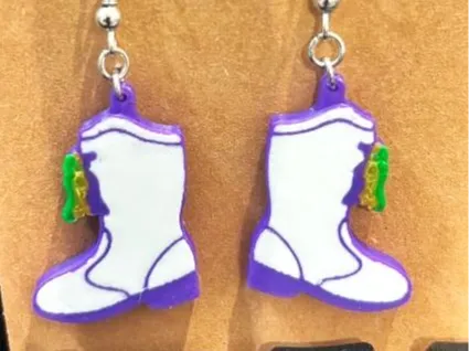 Mardi Gras Boot Earrings!