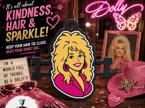 Accesorio para sujetar ligas de cabello: Dolly Parton Inspired Hair Tie Holder Keychain — referencia de MakerWorld