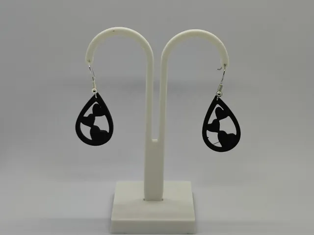 Pendientes corazón floral