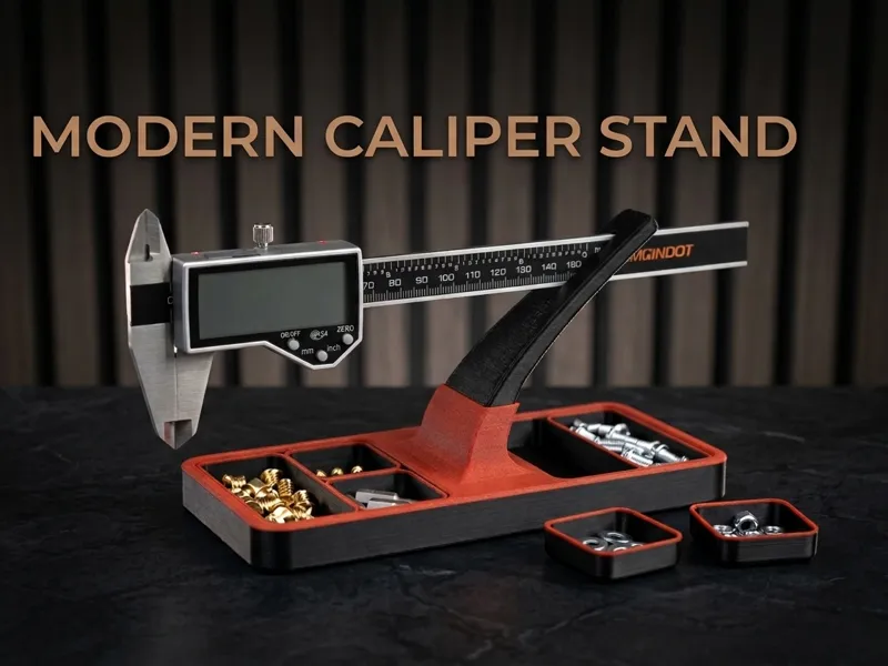 Modern Caliper Stand & Modular Desk Organizer
