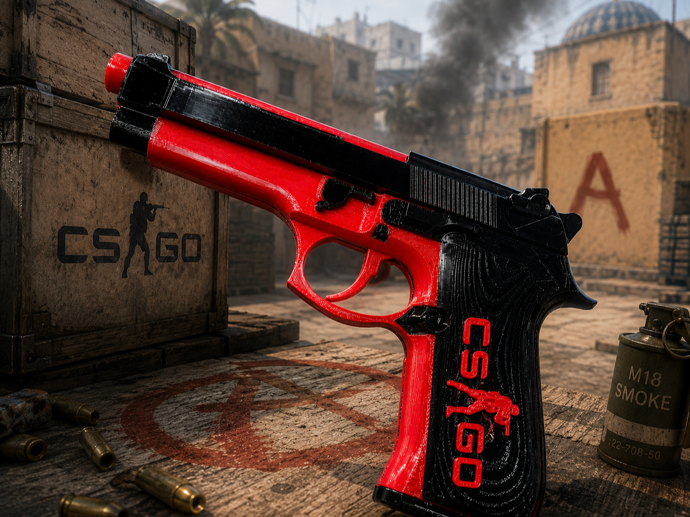 CS2 Style Bereta M9 Pistol (Print-in-Place) 