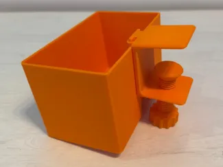 Papelera de escritorio con abrazadera ajustable