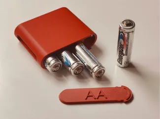 4x AA Battery container, snaplock sliding lid