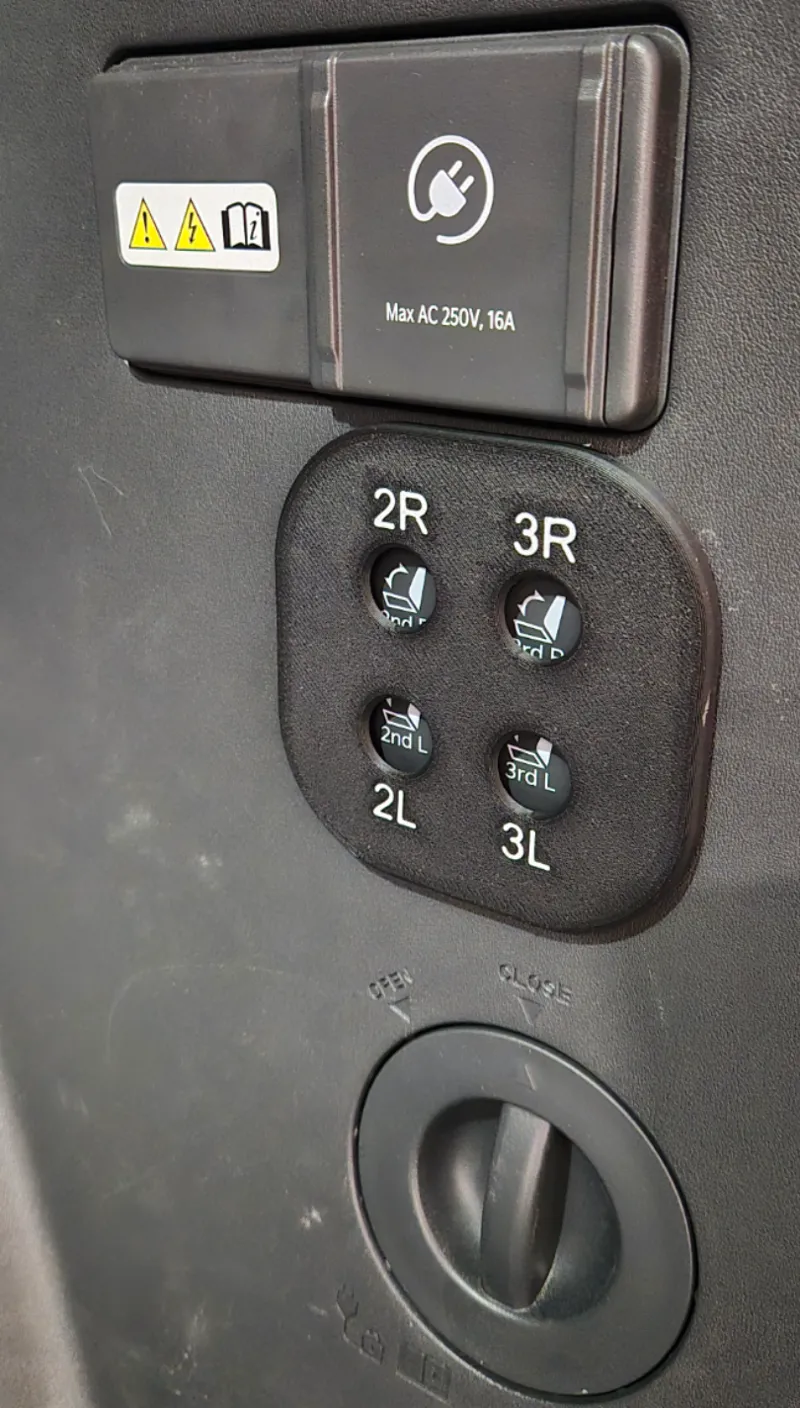 KIA EV9 seat button protection trunk