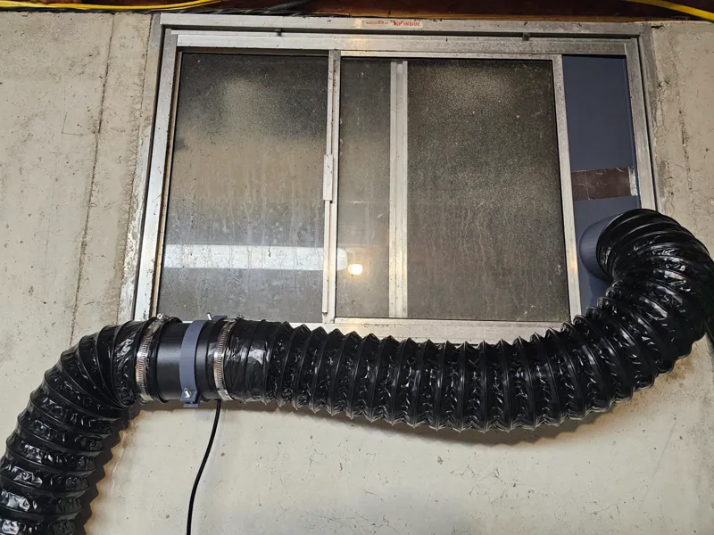 4in inline fan bracket to hang from window frame
