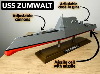 USS Zumwalt Stealth Destroyer