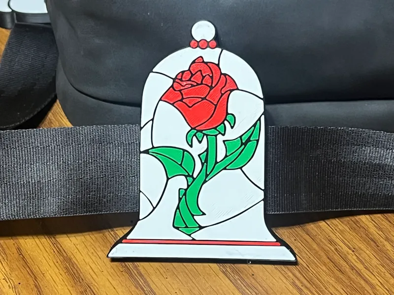 Beauty and the Beast Rose Bag Strap Charm