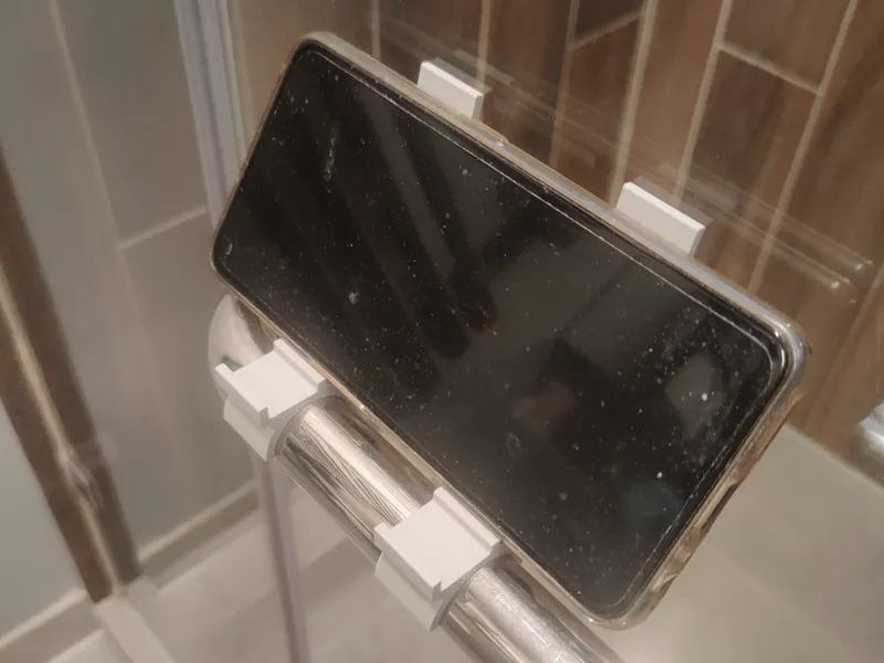 Shower Door Phone Shelf
