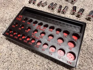 1/4 SAE Kobalt Socket Gridfinity Tray