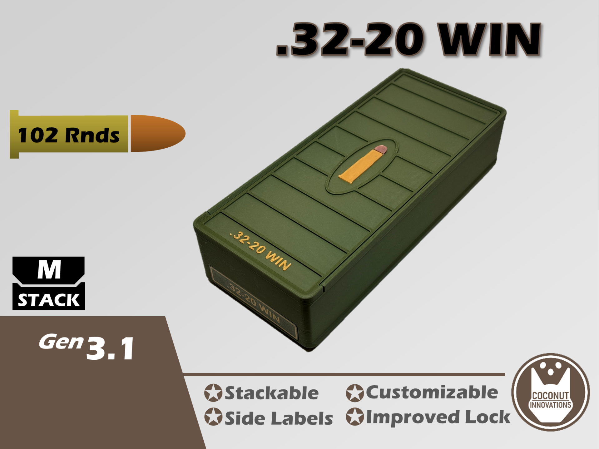 Ammo Storage Box - .32-20 WINCHESTER - 102 Rounds