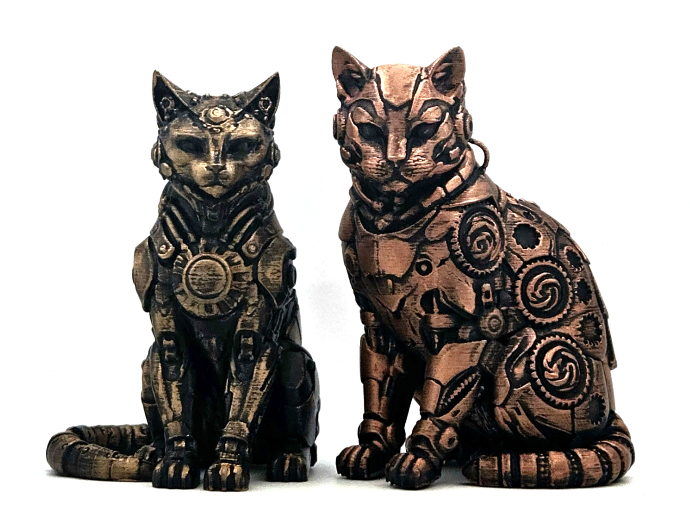 Steampunk Cybernetic Cat Duo