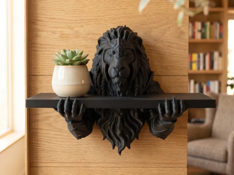 Lion Warrior Armor High Relief Shelf