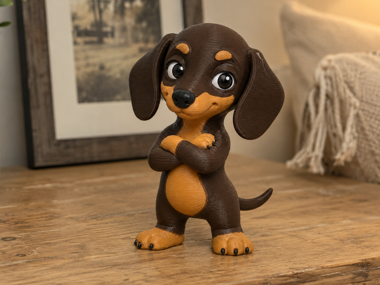 Confident Baby Dackel Figurine