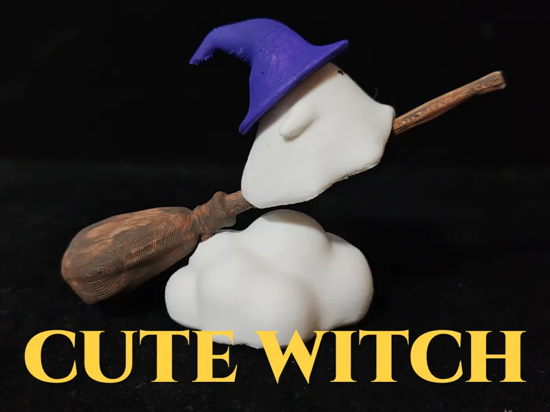 Cute Witch Riding a Broom