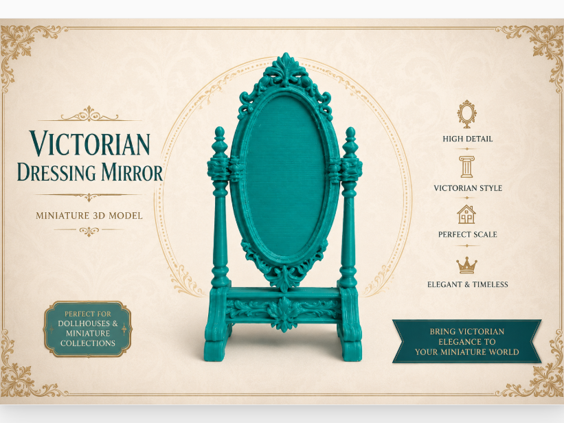 Victorian Dressing Mirror – Dollhouse Miniature