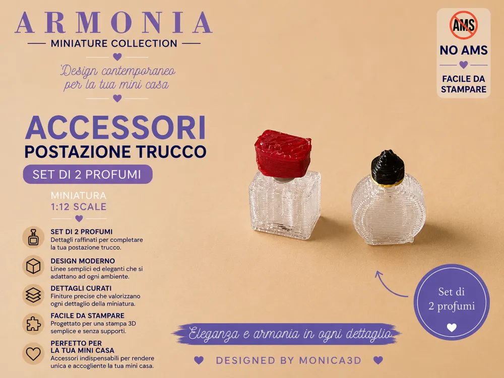 Dije o accesorio de collar: Set di 2 Profumi – Miniatura 1:12. Referencia del modelo original.