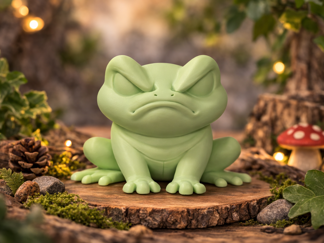 Grumpy Bubbles the Frog – Cozy Animal Collection