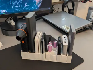 Desk Organizer: Powerbanks, battery & Tools
