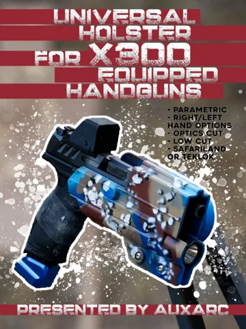 Letrero o emblema decorativo: Parametric OWB Holster for X300 Equipped Handguns — vista de referencia 2