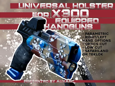 Letrero o emblema decorativo: Parametric OWB Holster for X300 Equipped Handguns — referencia de MakerWorld