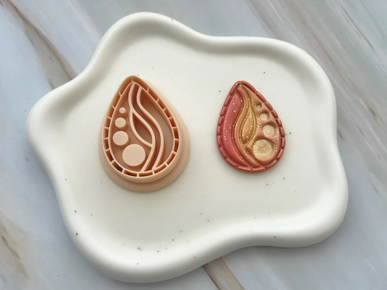 Abstract Polymer Clay Earrings Cutter view 2