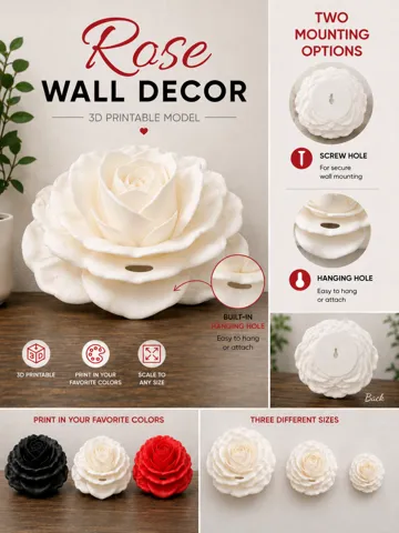Letrero o emblema decorativo: Rose Flower Wall Decor — vista de referencia 2