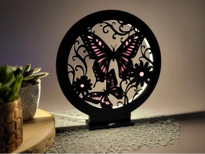 LED Ring Lamp Butterflies